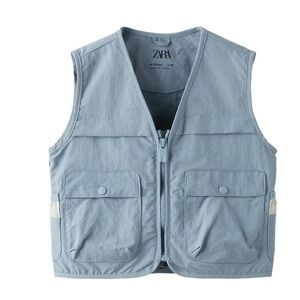 Zara Sky Blue Utility Vest